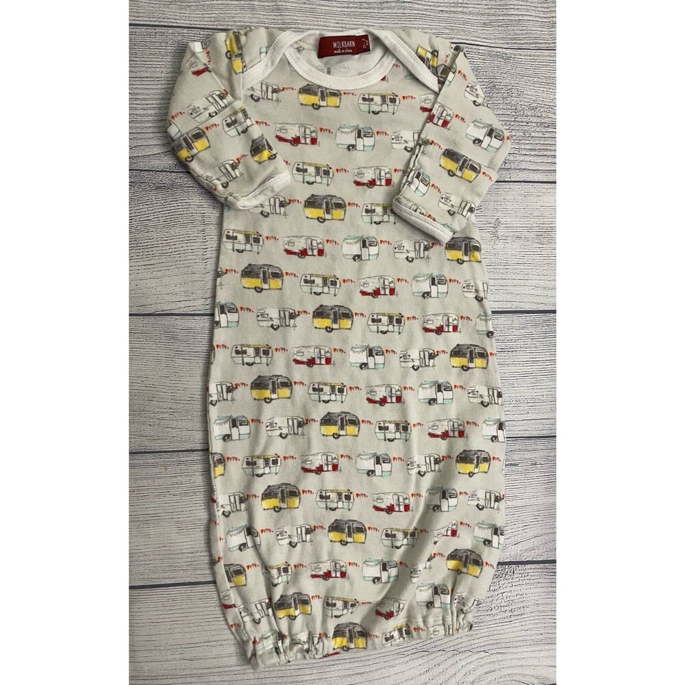 Milkbarn Camper RV Baby Boy Infant Gown Sleep Sack Pajamas, Size 0-3 months